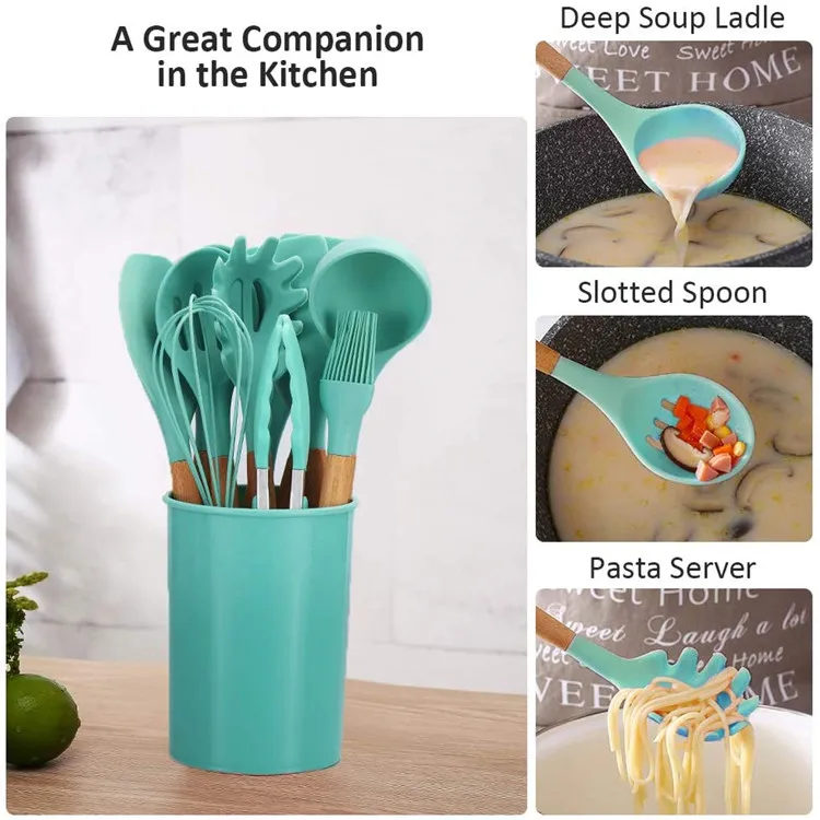 Newell Set 11 Pcs Set Cooking Handles Kitchen Accessories Kitchen Set Silicon Utensil Kit for Multiple