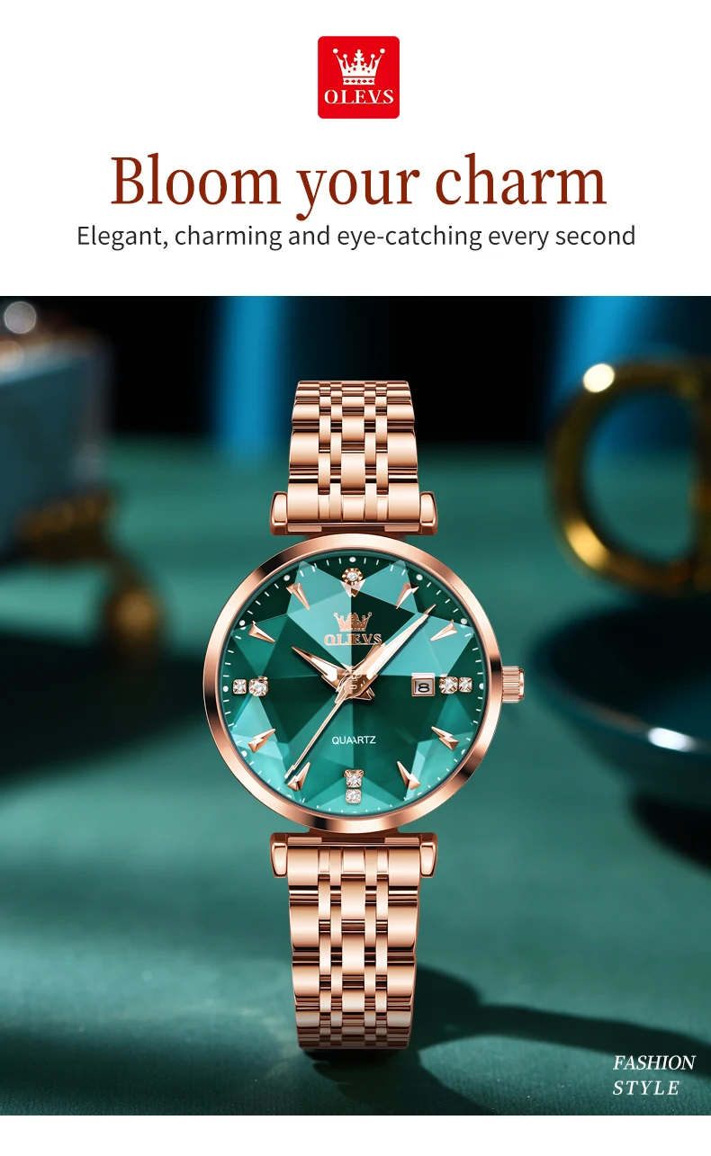 Olevs 5536 Luxury Fashion Casual Design Waterproof Wrist Watch Bright Multi Glass Ladies Quartz Women Watches for Girl Female