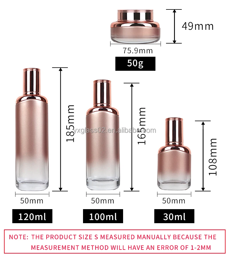 cosmetic glass bottles set 30ml 50ml 100ml 120ml Glass Set cosmetic jar glass cosmetic packaging manufacture