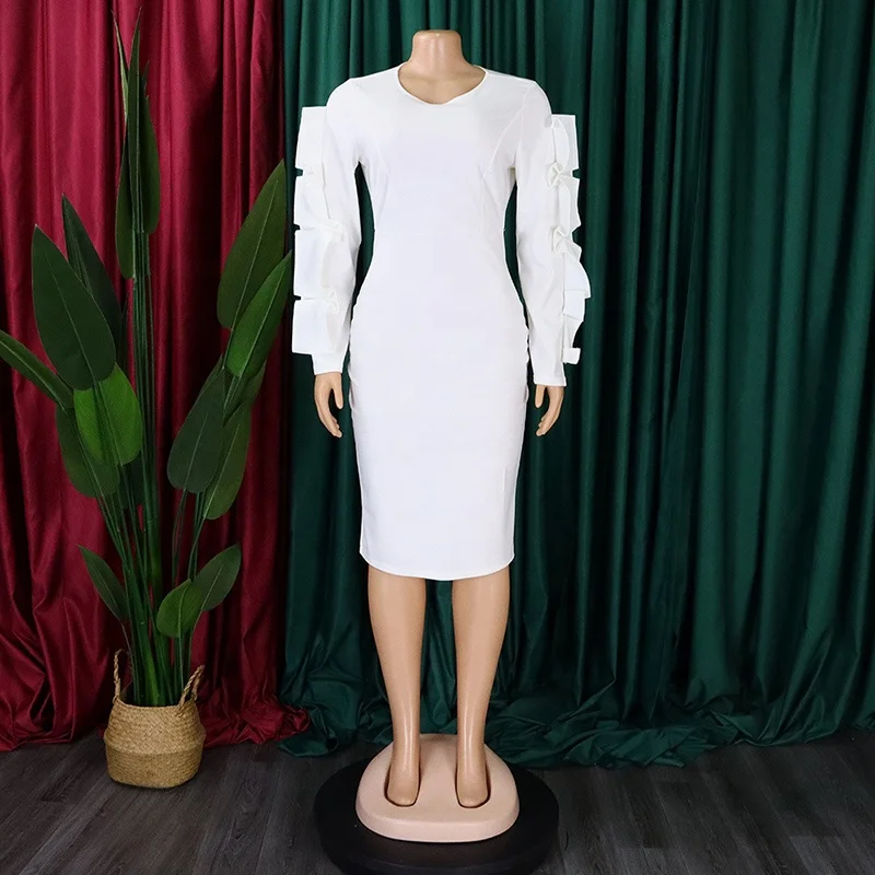 Elegant Orange African Church Dress For Women - Office Formal Gown, Oem