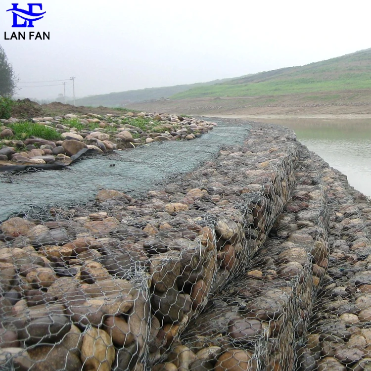 แผงลวดตาข่ายเชื่อมสำหรับกำแพงหินริมฝั่งแม่น้ำ 10 มม. รูรับแสง Gabion ตะกร้าลวดตาข่ายเหล็ก