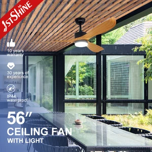1stshine LED Ceiling Fan Outside 56 Inches High Airflow Dimmable LED Lighting Ceiling Fan With Remote Control