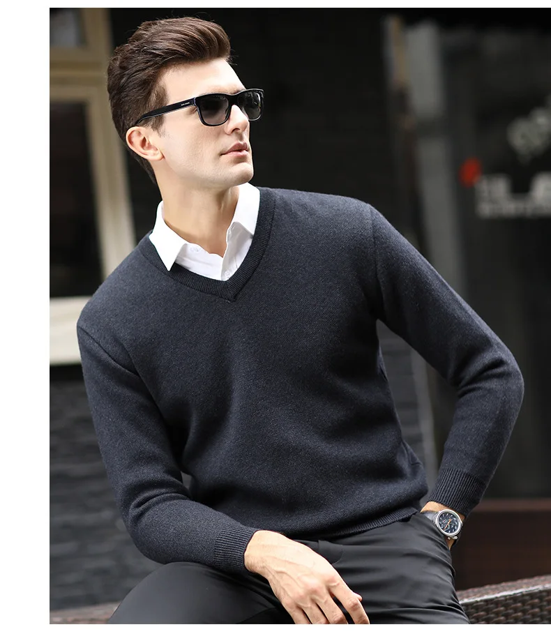 Men V Collar Neck Casual Mens Grey 