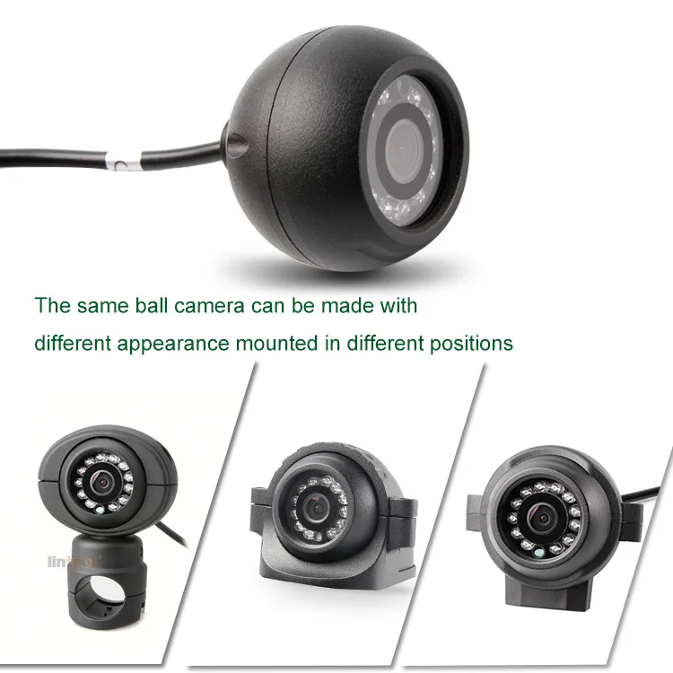 Night Vision 12V 24V Rea Front Side IP69K Ball Truck Reverse Camera for Bus