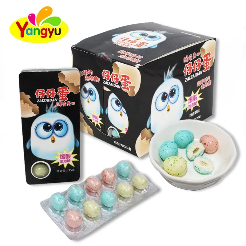 
Супер кислый Динозавр яйцо пузырь жвачка заполненный центр кислый порошок 
