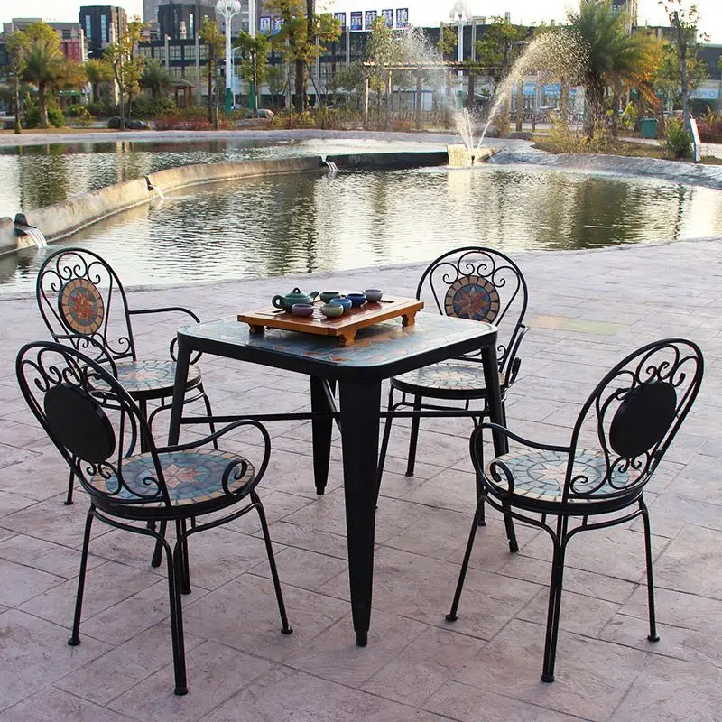New Style Antike Mosaik Tisch Und Stühle Gartenmöbel Garten Tisch Und Stuhl Sets
