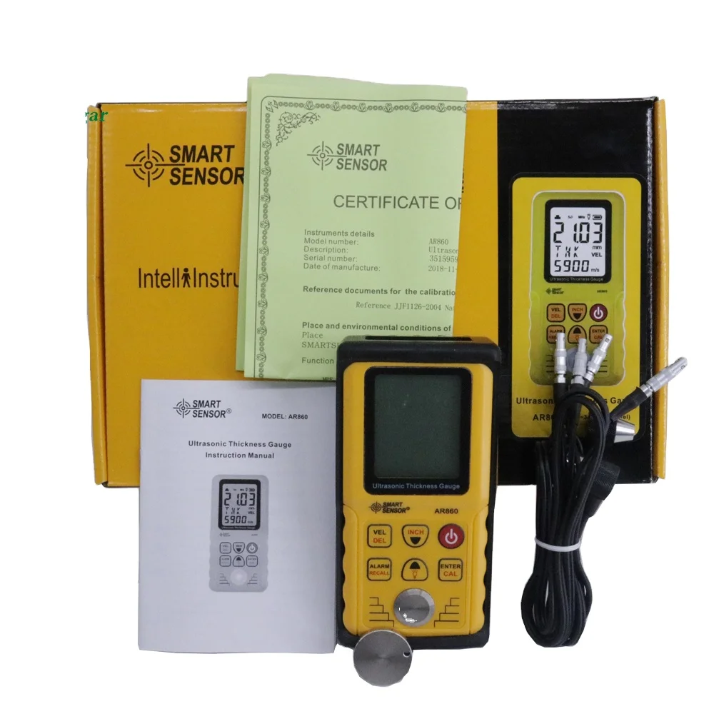 Digitales Ultraschall-Dickenmessgerät AR860, Messbereich von 1,0 bis 300,0 mm