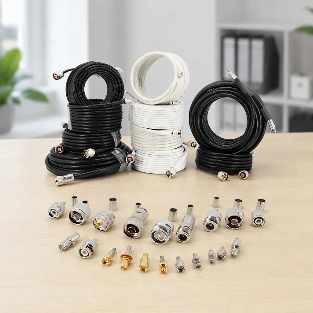Low Loss 50 Ohm Coaxial Cable 15m N Male to N Male 400-Class Feed Line for Outdoor Antenna Long Distance Run