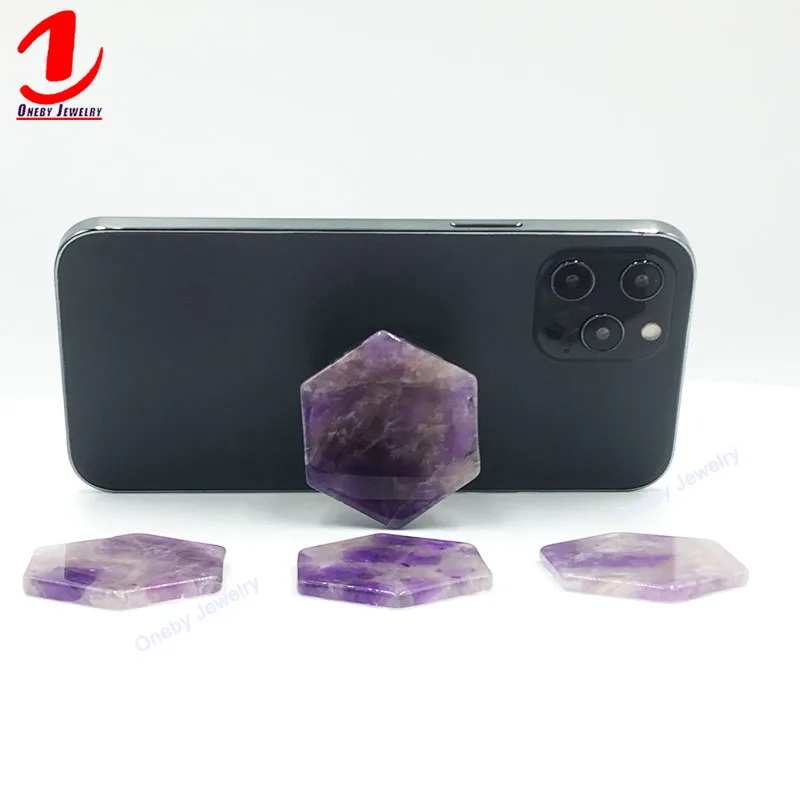 Держатель для мобильного телефона с аметистом, поворот на 360 градусов