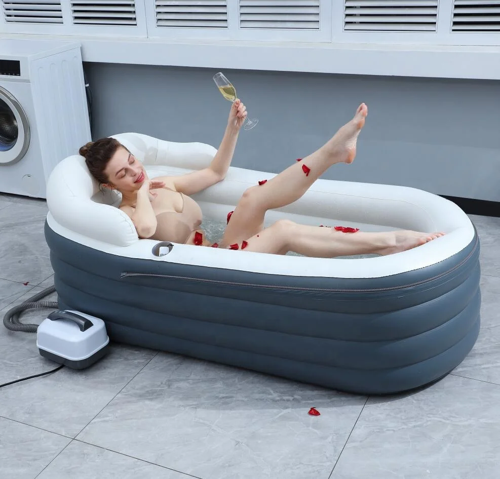 2022 New Designed Family Inflatable Bubble Bathtub PVC Barrel with New Bubble Machine