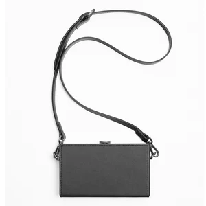 New Fashion Black PU Vegan Leather Men's Rigid Box Crossbody Shoulder Sling Side Bag for Men