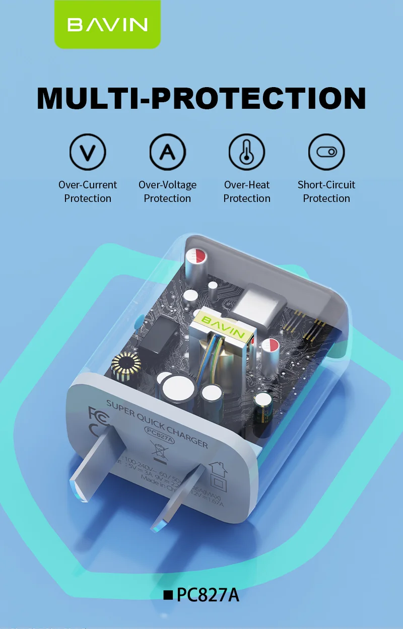 Bavin Au Plug Pd 20w Adaptive Fast Charge Original Type C Lightnings
