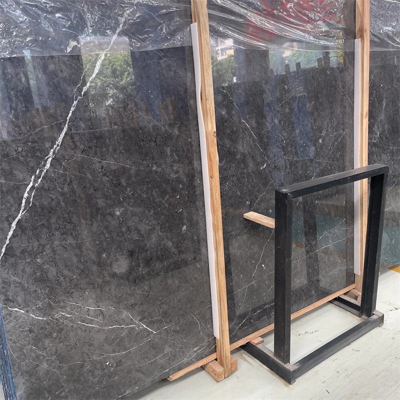 product best quality star yao grey marble slab tile for home floor dark grey marble wall tiles-4