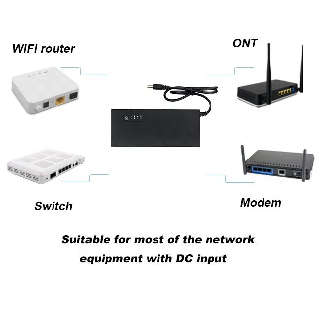 High Power 12V 3A Portable Long Backup Mini Dc Ups for Wifi Router ONU Fiber Modem Dc Ups