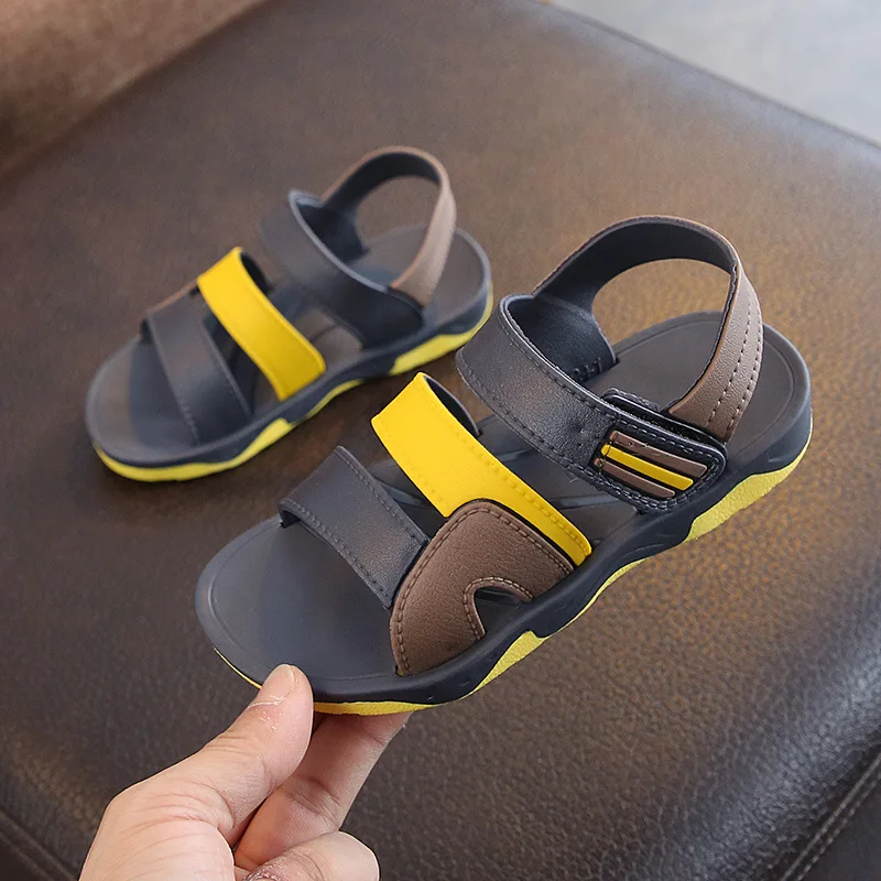 Cheap Wholesale Lightweight Comfortable Kids Boys Fashion Sport Sandals Open Toe Summer Ankle Strap Flat Sandals for Children