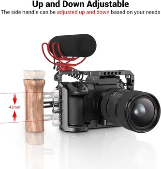 SMALLRIG Direction Changeable Side Wooden Handle Grip for DSLR Camera Cage HSN2093C detail image