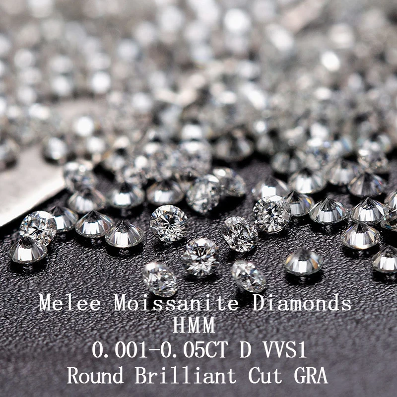 HMOIS melee diamond D color cut VVS1 white round brilliant natural loose moissanite diamonds for moissanite jewelry