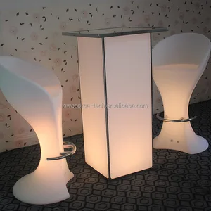 Modern Style LED Bar Table Luminous Nightclub Furniture with Light-Coloured Decor for Club Party or Garden