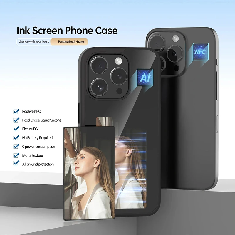 E-ink Screen NFC Phone Case for iPhone 13 14 15 Pro Max Smart Refesh King Kong Anime Character Werewolf Shockproof Phone Cover E-ink Screen NFC Phone Case for iPhone 13 14 15 Pro Max Smart Refesh King Kong Anime Character Werewolf Shockproof Phone Cover