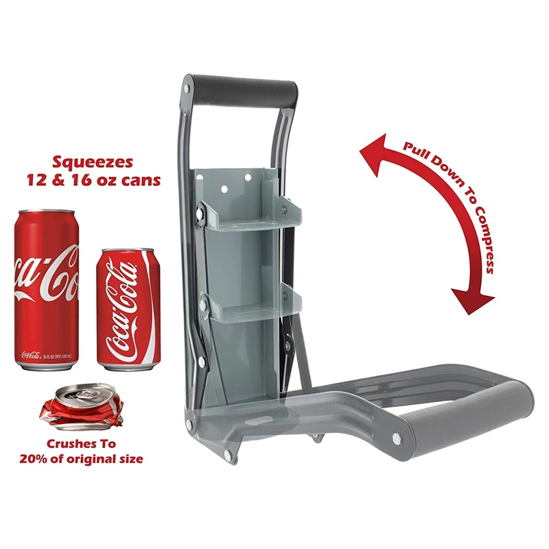 2 in 1 Wall Mounted Can Crusher with Bottle Opener 16oz/12oz Can Crusher