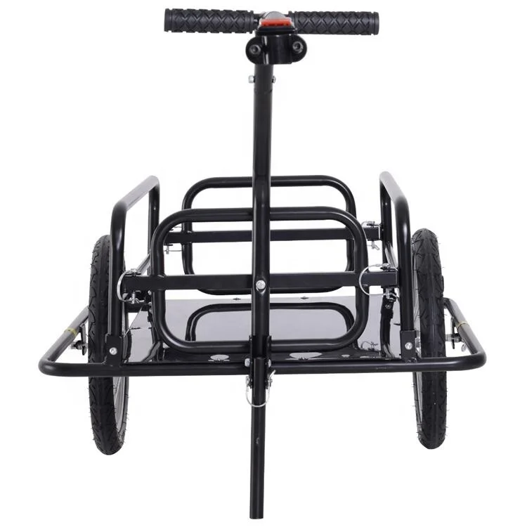 Aosom folding bike cargo trailer online cart with seat post hitch