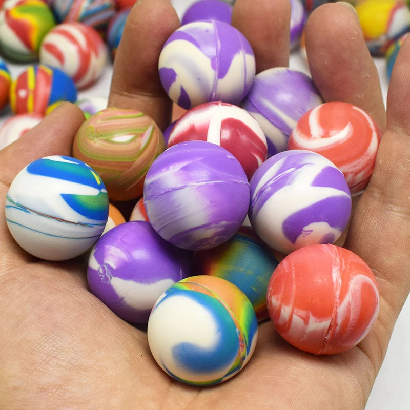 Wholesale Customizable Colors & Size Cheap Floating Dual Color Mix Bulk Bouncy Toy Ball Promotion Skip & Jumping Toy