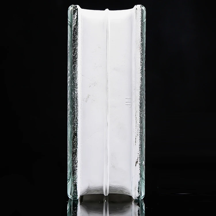 product manufacturers hollow glass brick transparent square color hot melt solid frosted crystal brick-40