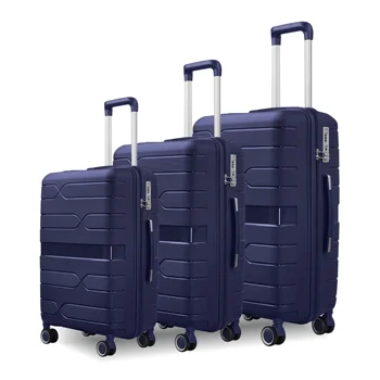 Luxury design high quality PP luggage set Custom Cheap 20 24 28 Inch 100% Polypropylene travelling Suitcase with TSA lock
