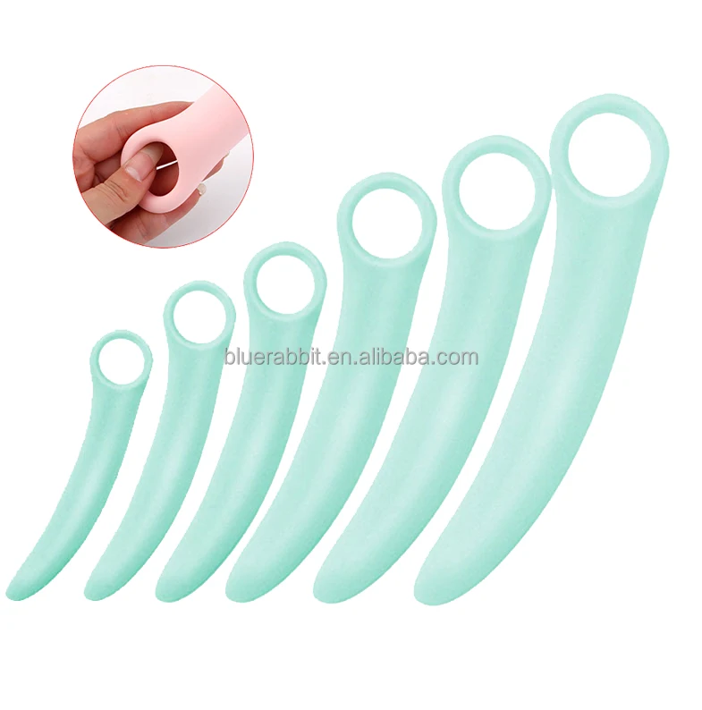 BlueRabbit 6size Hand-Hold Anal Plug Butt Plug Toys Silicone Pelvic Floor Vaginal Dilators Trainer Set for Women