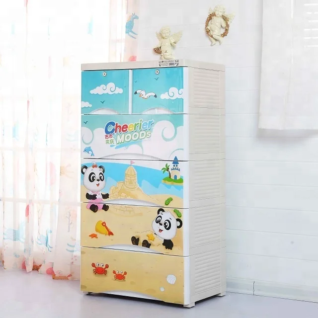 Armario de plástico blanco para ropa de bebé, organizador de