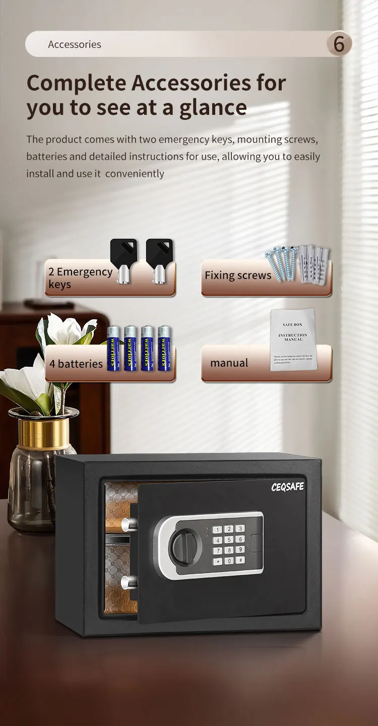 CEQSAFE New Arrival Security Locker Digital Code Display Home Electronic Safe Box for Money manufacture