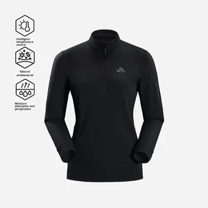 Women's Long Sleeve Outdoor Sports T-Shirt Blank Design Lightweight Warm Hiking Base Layer