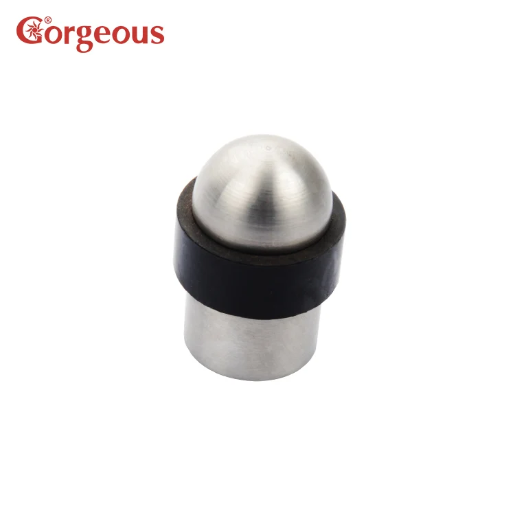 Gorgeous durable door stopper hardware zinc alloy stainless steel hotel mount black rubber stainless steel door stopper