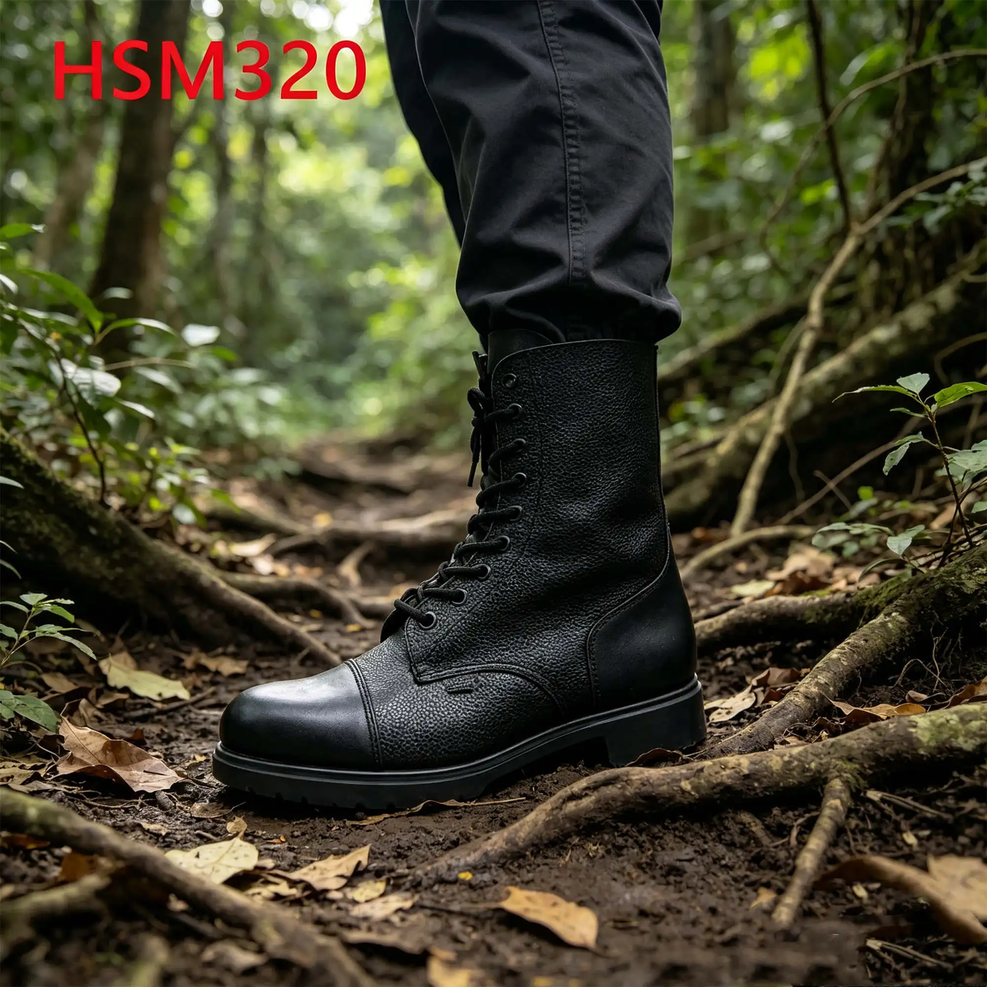 ZYF,Botswana Hard Wear Vulcanized Mold Outsole Men Leather Boots Forest Zone Survey Patched Leather Hua Singh Combat BootsHSM320