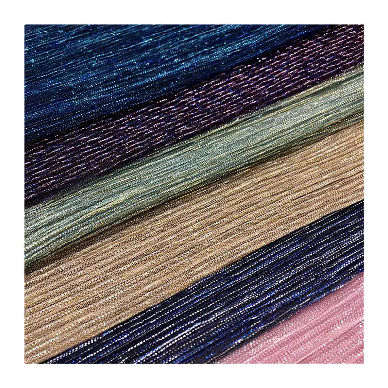 Полосатая проволока металлик из джерси с люрексом, яркий шелк, слайд-шоу, шелковая ткань, плиссированная ткань, блестящая слайд-ткань