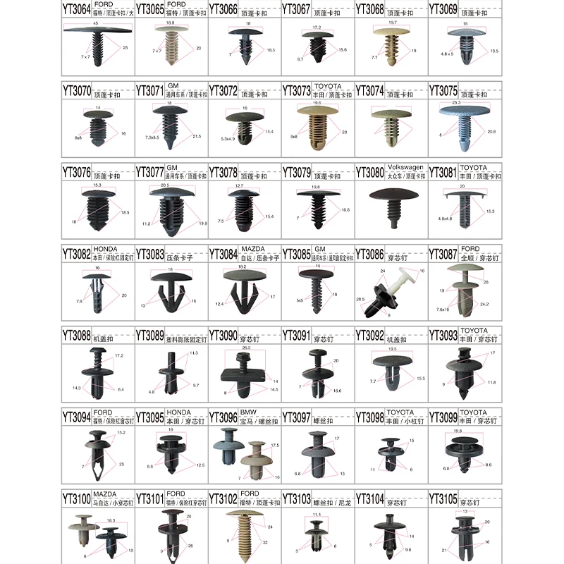 Car Retainer Clip Plastic Fasteners and Screws Retaining Pin Push Pin Rivets Kit Door Trim Panel Fender Clips manufacture