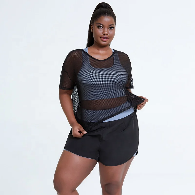 plus size biker short set