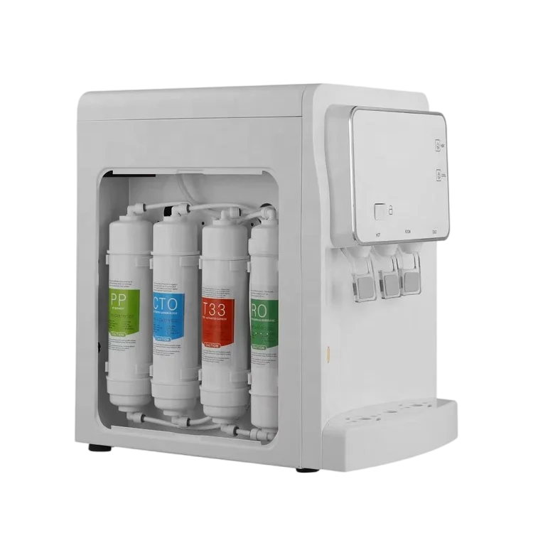 4 Stages Cooling Counter Electric Desktop Pou Pipeline Uf/ro Water