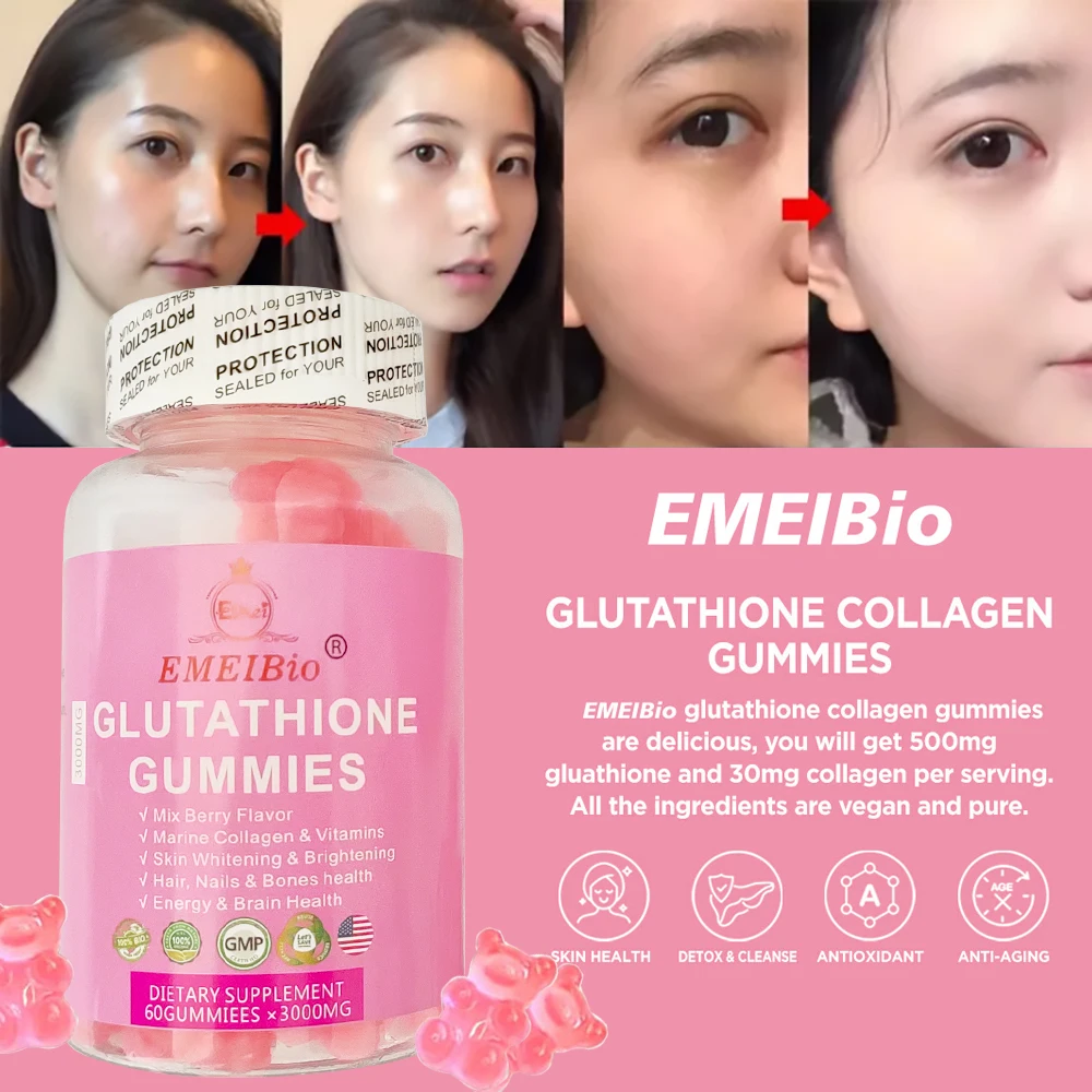 Private Label Natural L-glutathione Skin Lightening Glutathione Reduced Whitening Skin Collagen Gummies Private Label Natural L-glutathione Skin Lightening Glutathione Reduced Whitening Skin Collagen Gummies