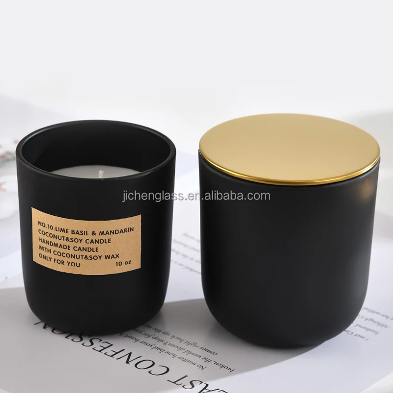 Custom Logo Luxury Candle Containers Round Bottom Heat Resistant Glass