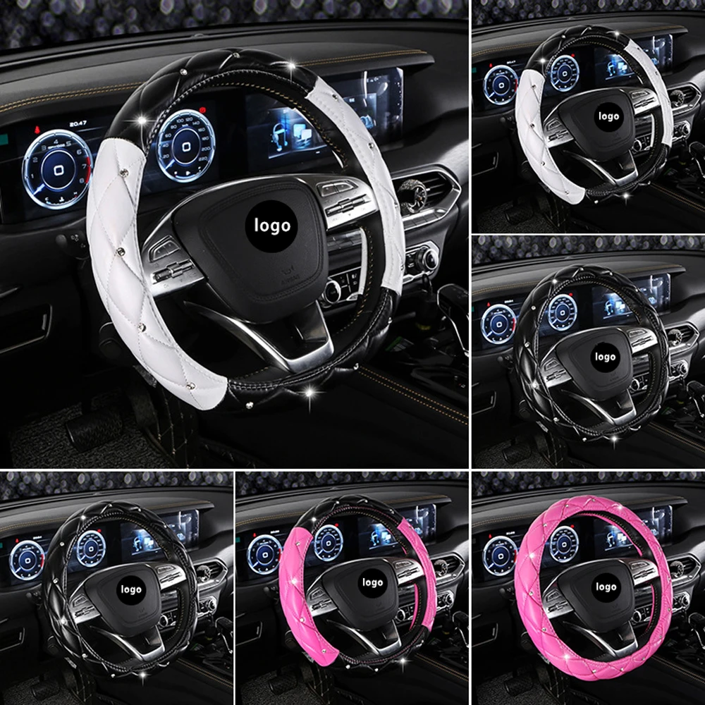 New Luxury Crystal Car Steering Wheel Covers For Women Girls Leather  Rhinestone Covered Steering-Wheel Car Interior Accessories - Buy New Luxury Crystal  Car Steering Wheel Covers For Women Girls Leather Rhinestone Covered