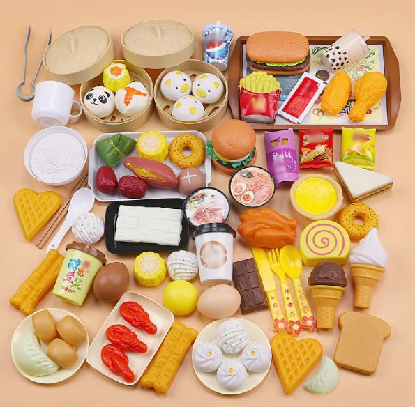 Generic Brinquedos De Comida De Plástico Jogos De Combinação De Terno  Infantil Para Crianças De 3 A 5 Anos Hambúrgueres Falsos Pvc Artificial  Comida