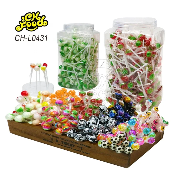 Wholesale Different Patterns Fruit Flavor Mini Ball Lollipop OEM Halal Hard Candy Sweets