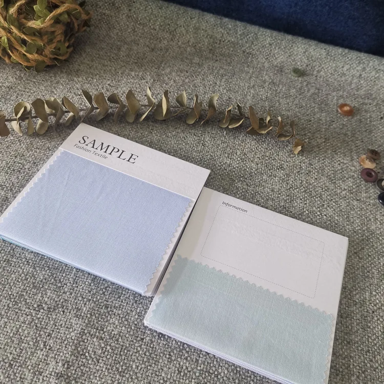 Custom Logo Recycled Textile Fabric Swatch Card Sample Paper Tag Color Swatch Header Cards