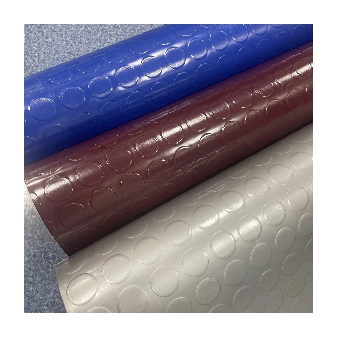 Waterproof Nonslip PVC Flooring Rolls round Button Surface Coin Mat Anti-Slip for Kitchen School Living Room Bedroom