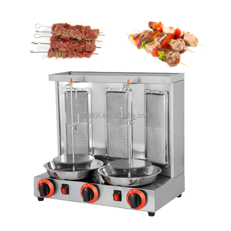 Combined Shawarma Machine Automatic Rotating Chicken Doner Kebab Machine with Griddle