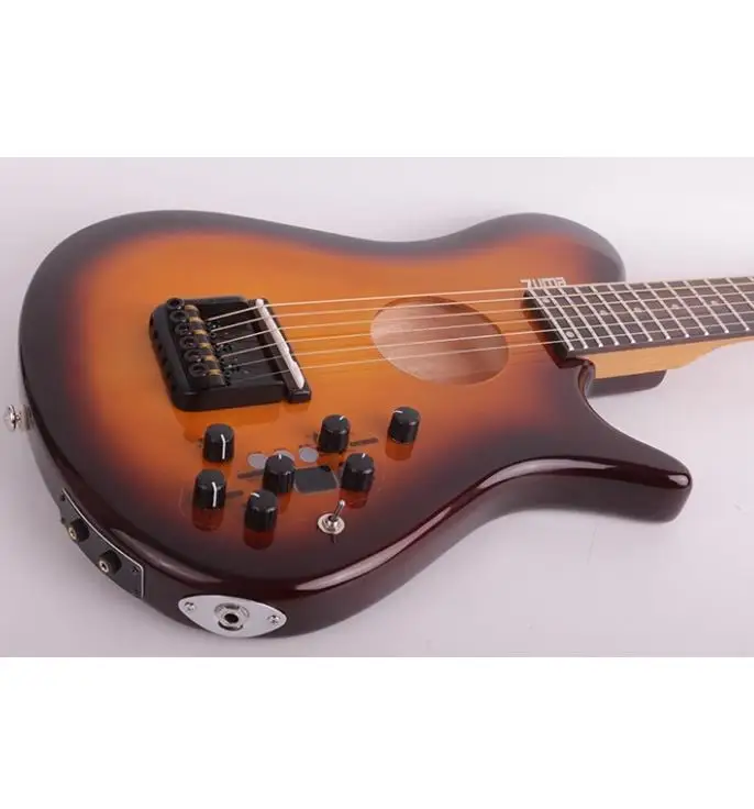 Zuma Headless Travel Guitar Built-In Drum Machine Effects Silent
