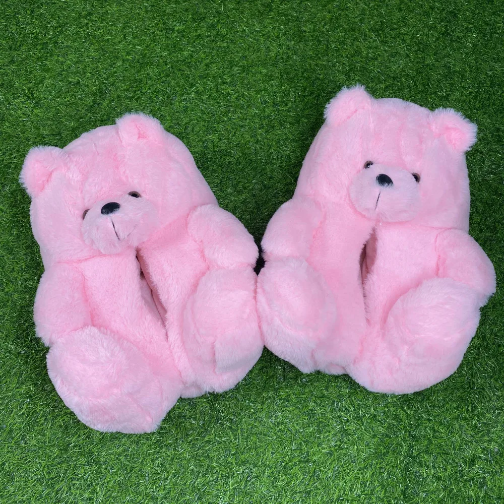 2021 оптовая продажа, Теплые дешевые женские тапочки Тедди, сланцы, женская спальня, мягкие пушистые меховые тапочки, обувь, плюшевый мишка, Тапочки
