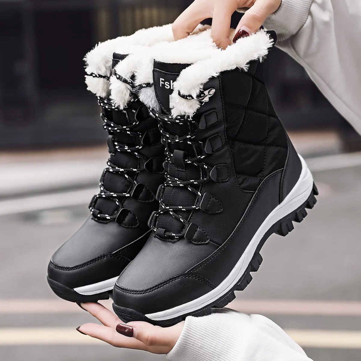 High-Quality Warmly Snow Moon Boots with TPR Outsole deals for Winter