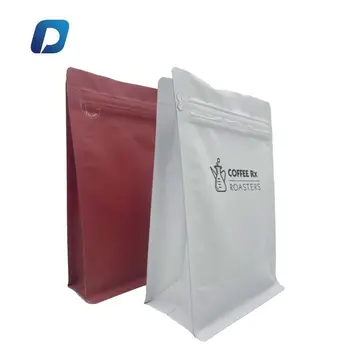 Custom printed or ready to ship grade food mylar flat bottom pouch packaging bulk small coffee bags with zipper